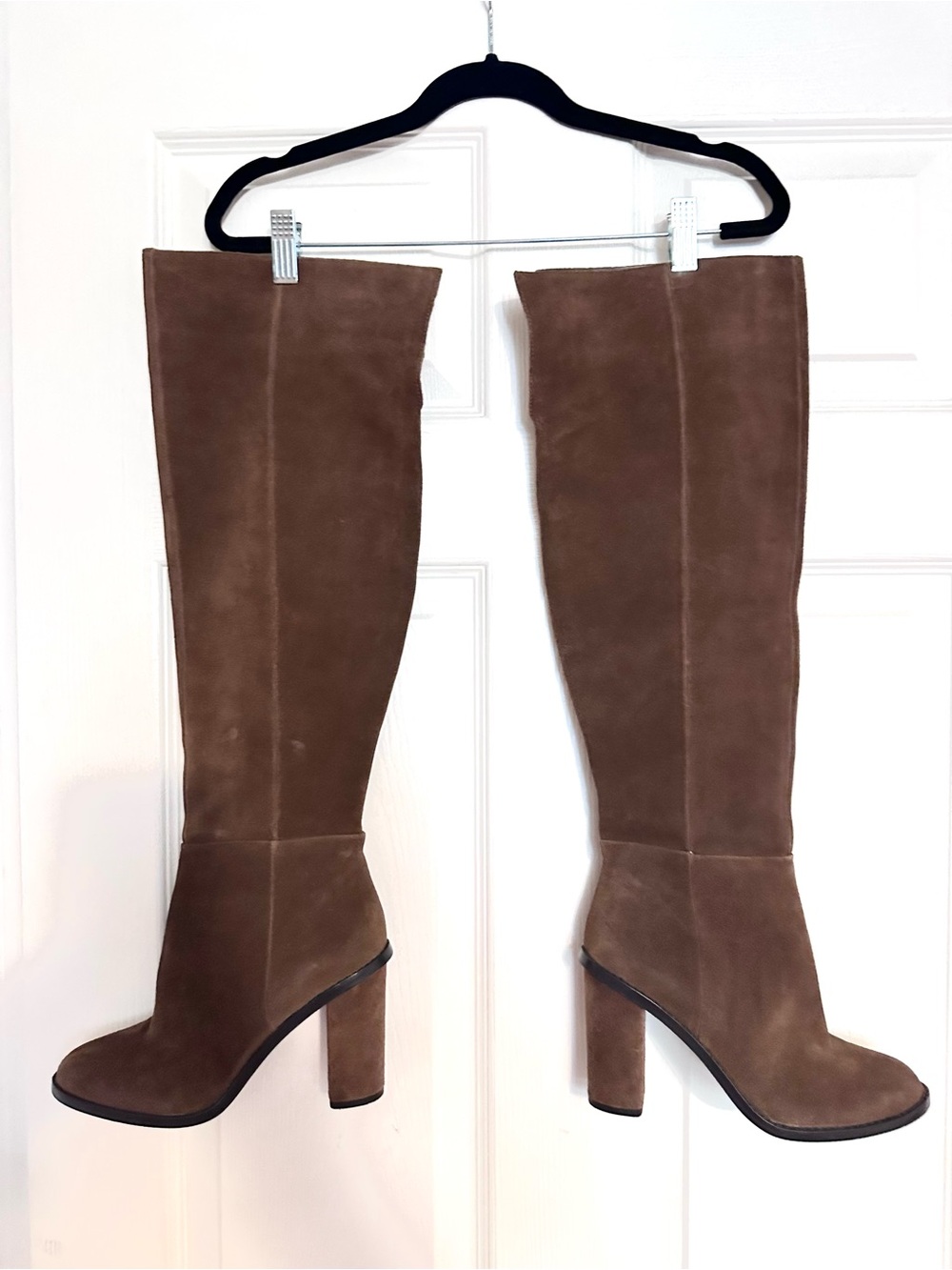 Gianni Bini Brown Suede Knee High Block Heel Boots Size 8
